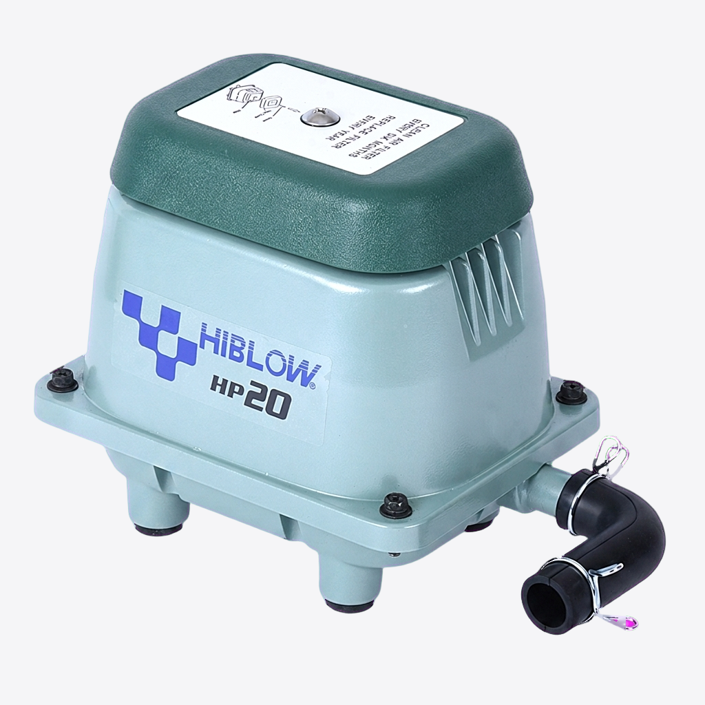 Hiblow 20 Teichbelüfter Komplettset – Luftpumpe mit Ausströmern & Zubehör