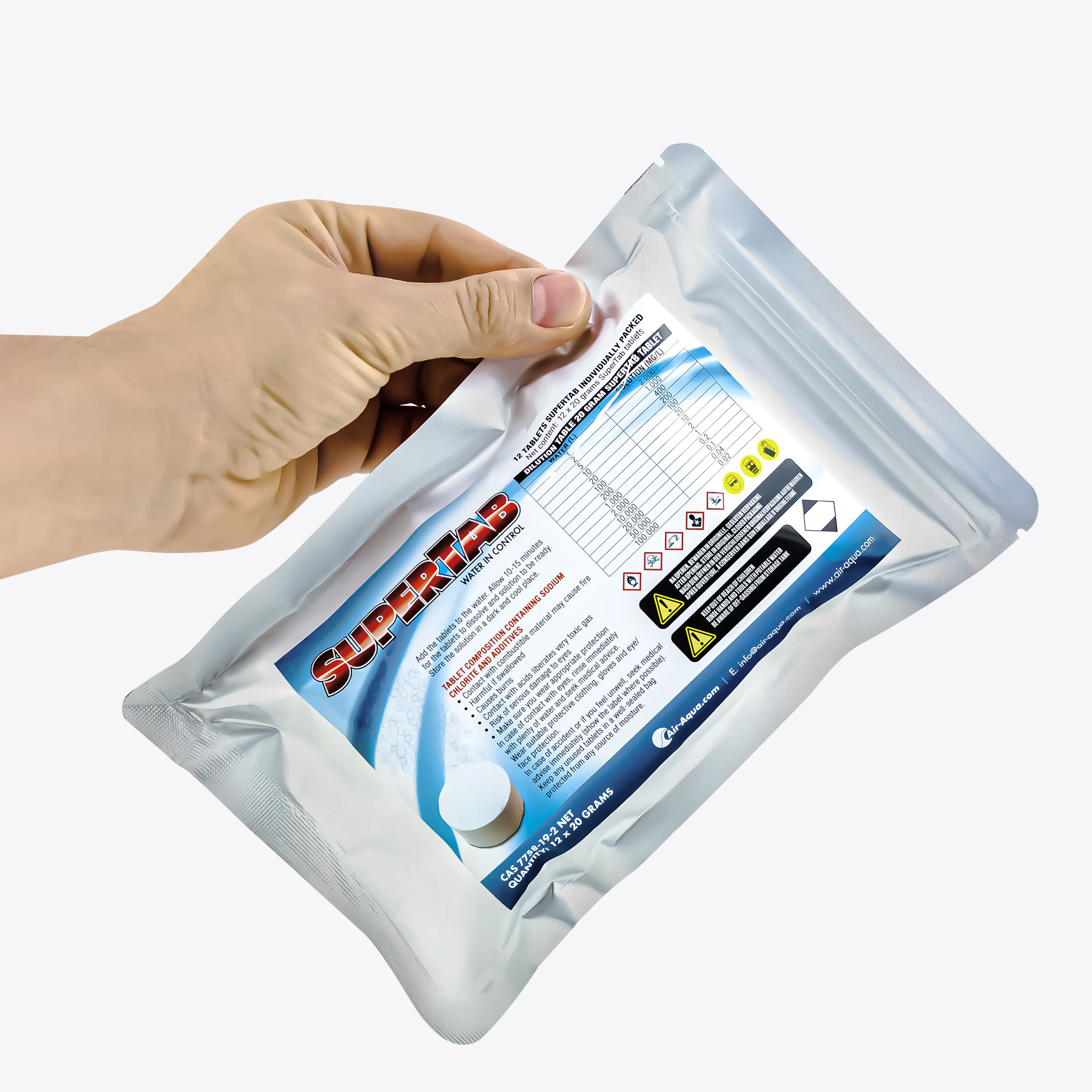 SuperTab Chlordioxid-Tabletten – Air-Aqua Teichpflege & Wasserdesinfektion – gegen bakterielle Infektionen bei Koi und anderen Fischen in Teichen und Schwimmteichen