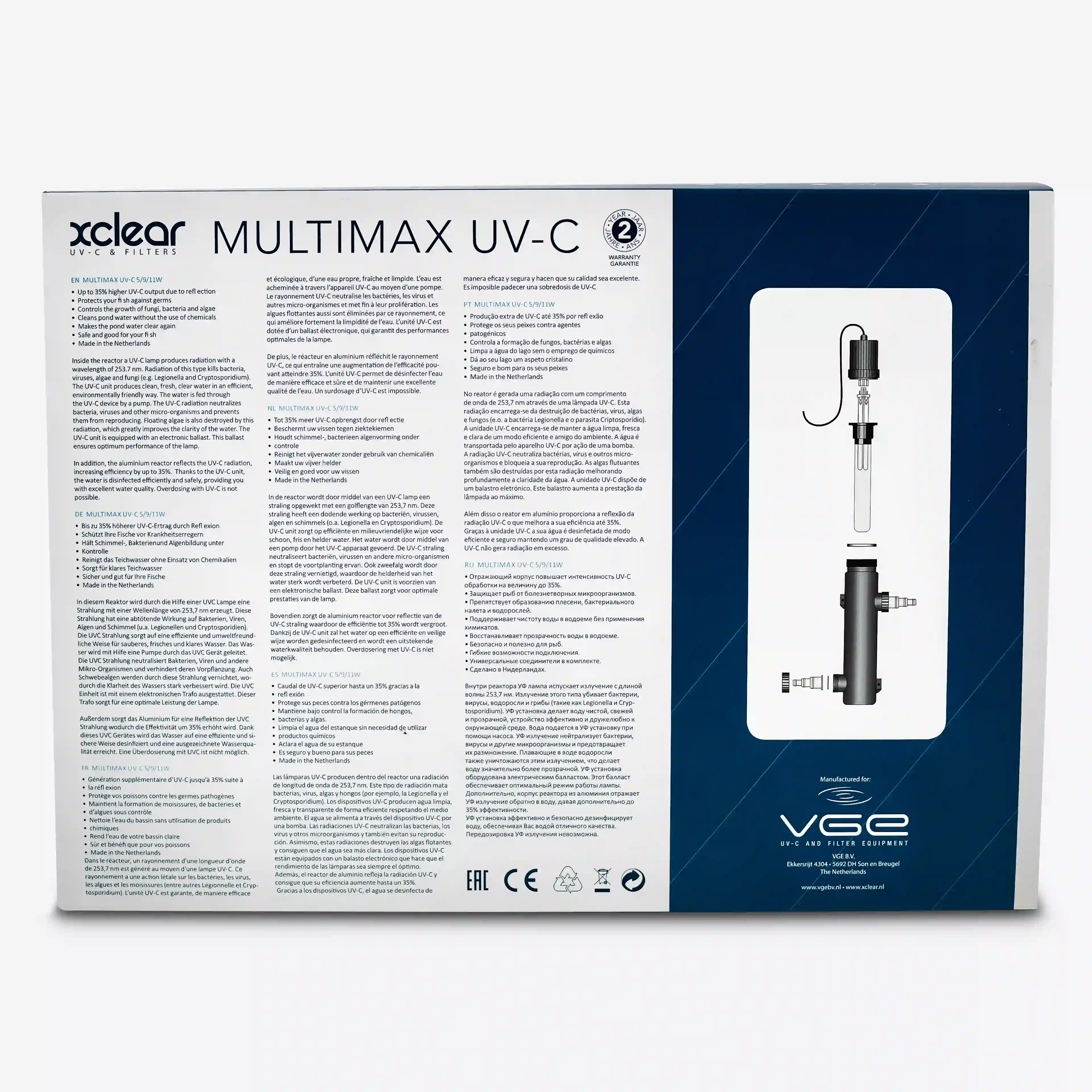 SB827 Xclear Multimax UV-C Klärer – UV-C Gerät für kleine Gartenteiche und Aquarien 5 Watt hinten 6G3A4252