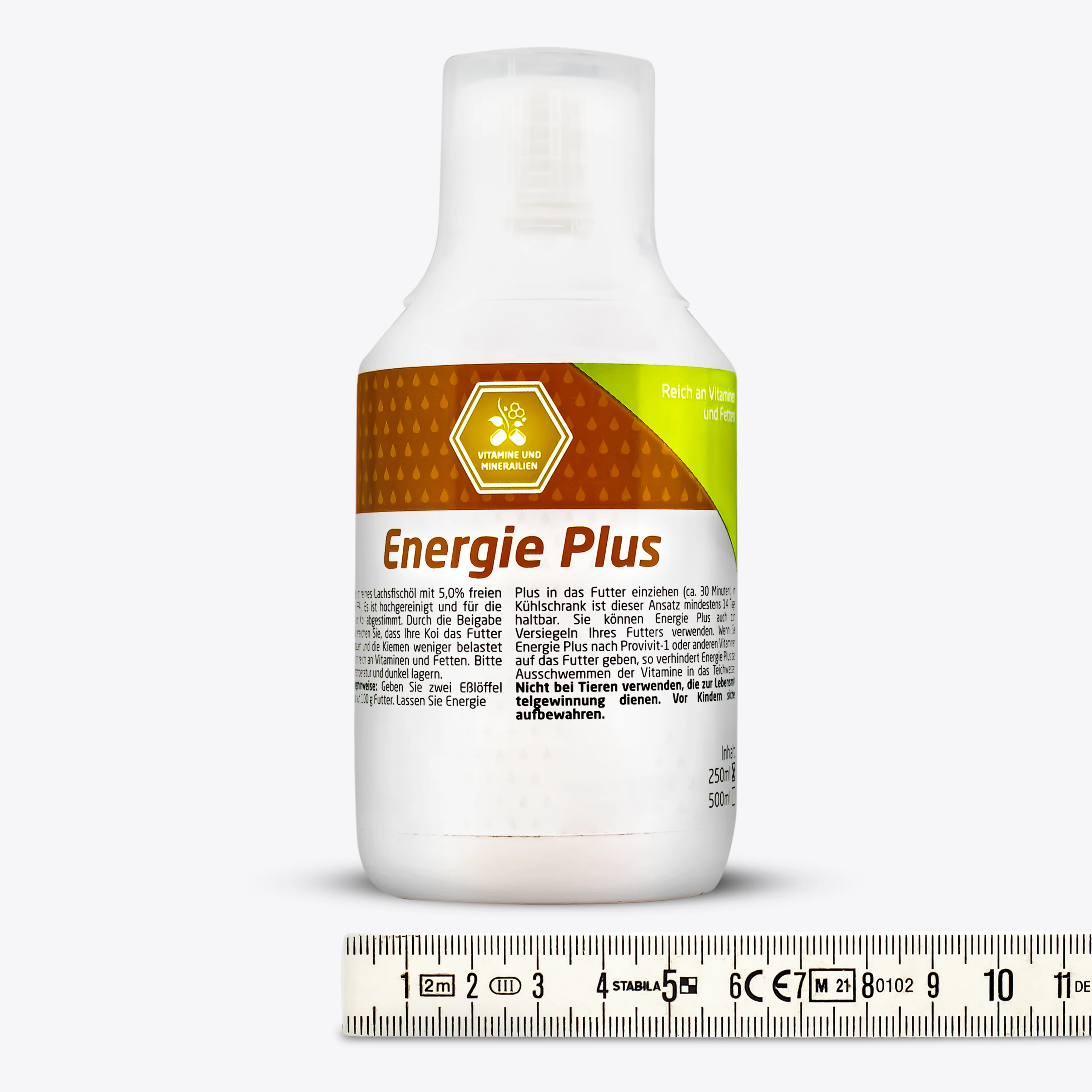 Energie Plus 250 ml – Lachsöl & Fischöl für Koi, Vitamine & Fette, Futterzusatz für Koifutter