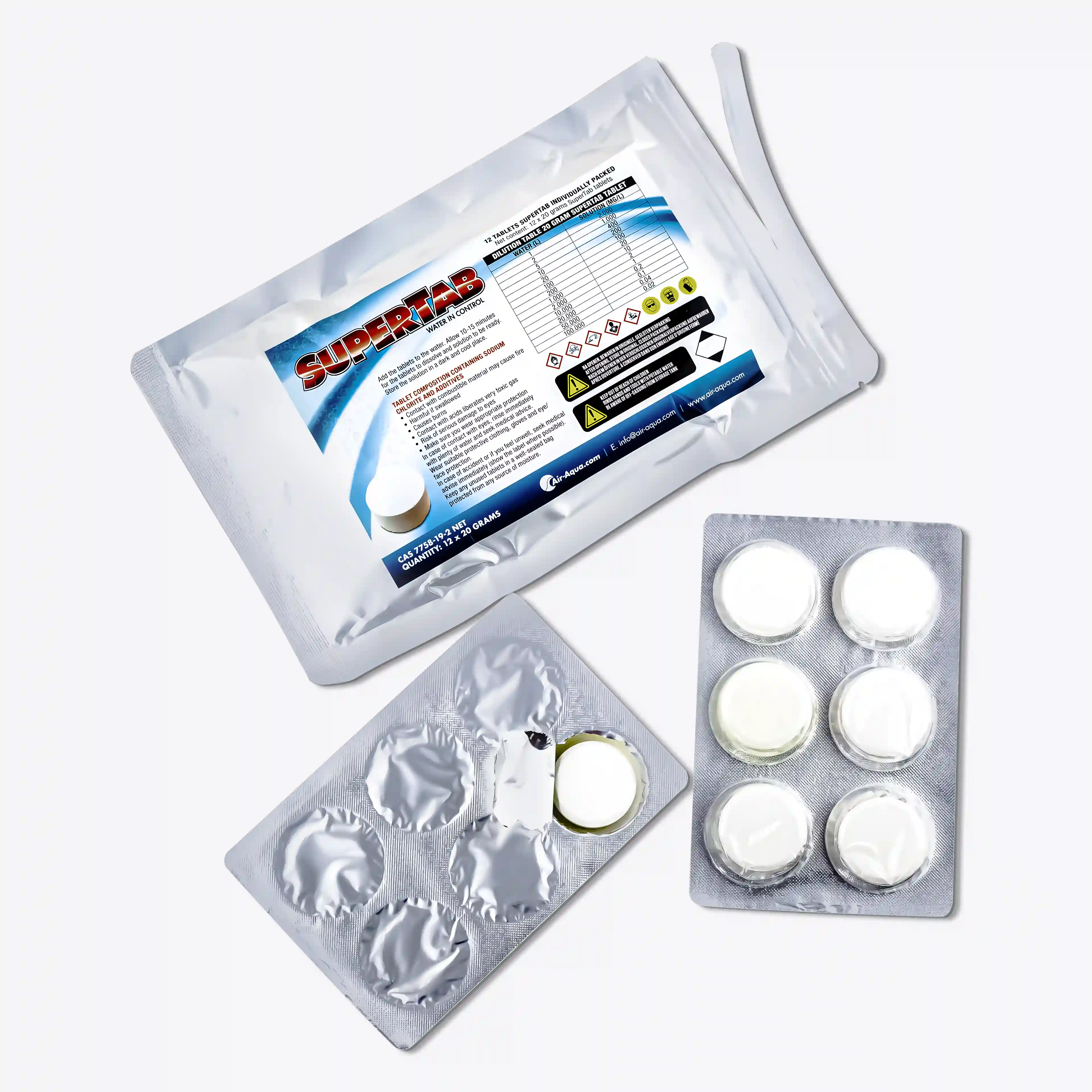 SuperTab Chlordioxid-Tabletten – Air-Aqua Teichpflege & Wasserdesinfektion – gegen bakterielle Infektionen bei Koi und anderen Fischen in Teichen und Schwimmteichen SuperTab Chlordioxid-Tabletten – Air-Aqua Teichpflege & Wasserdesinfektion – gegen bakterielle Infektionen bei Koi und anderen Fischen in Teichen und Schwimmteichen