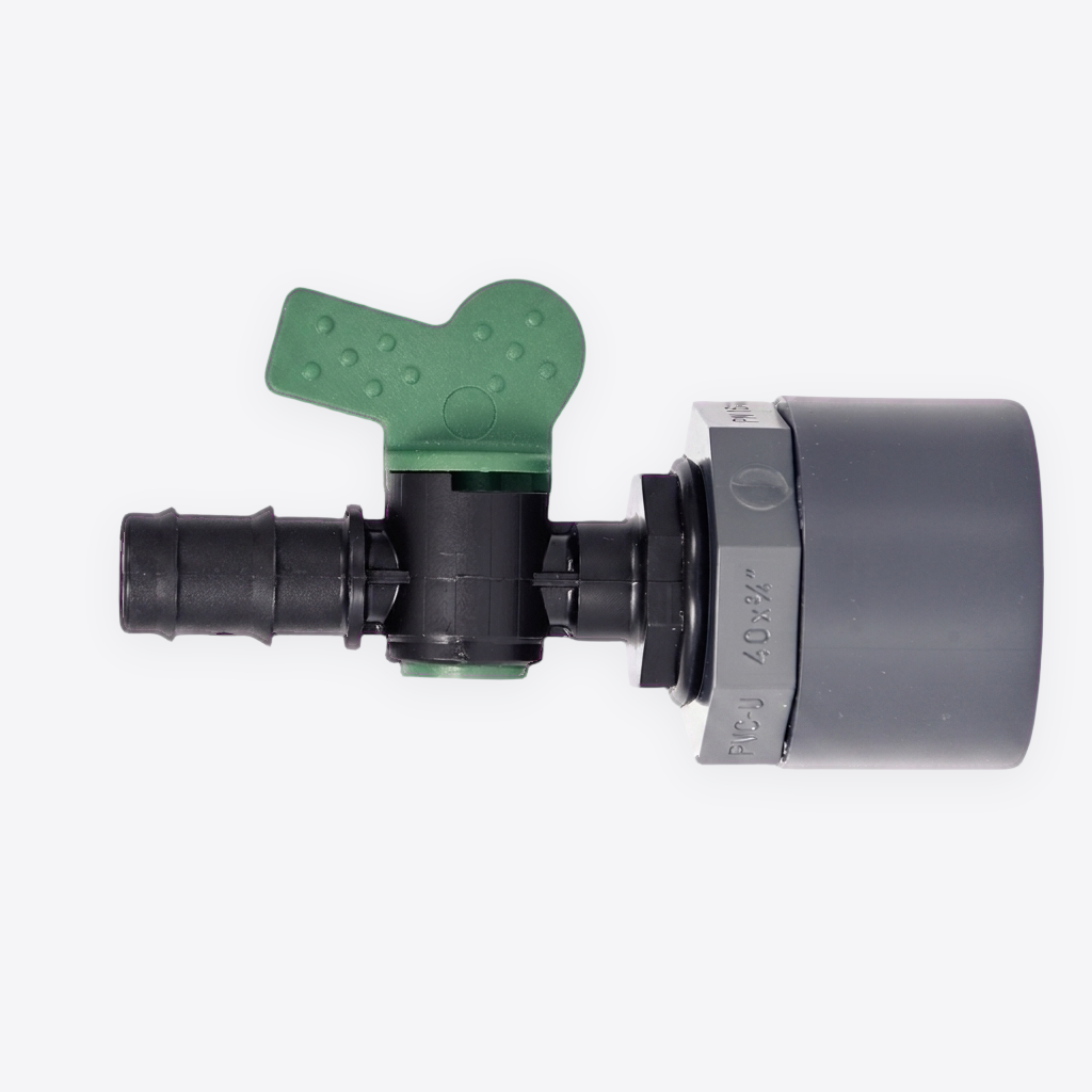 Luftleitungsadapter 50 mm PVC auf 16 mm Luftschlauch mit Absperrhahn – Anschluss für Teichbelüftung