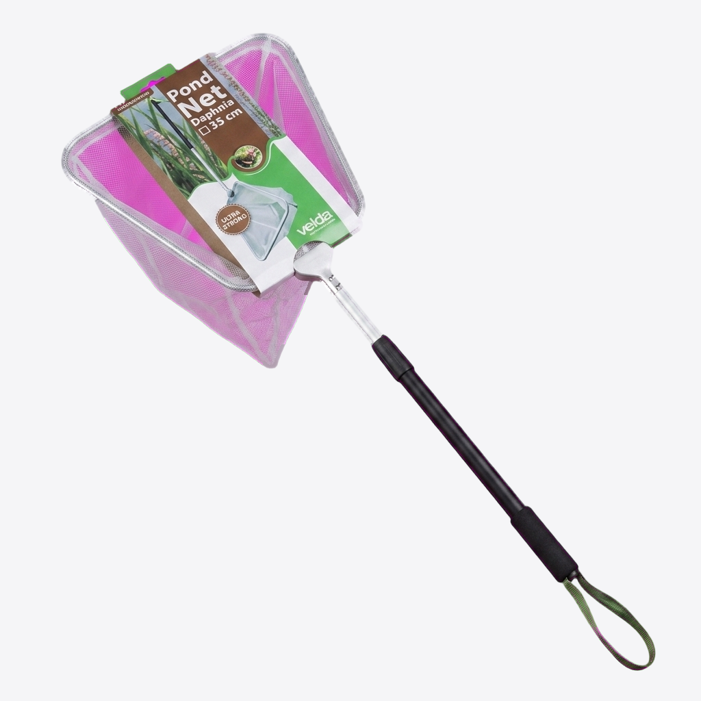 Teichkescher 35 cm - eckig 0,5 mm Maschen inkl. Teleskopstiel 1,80 Meter