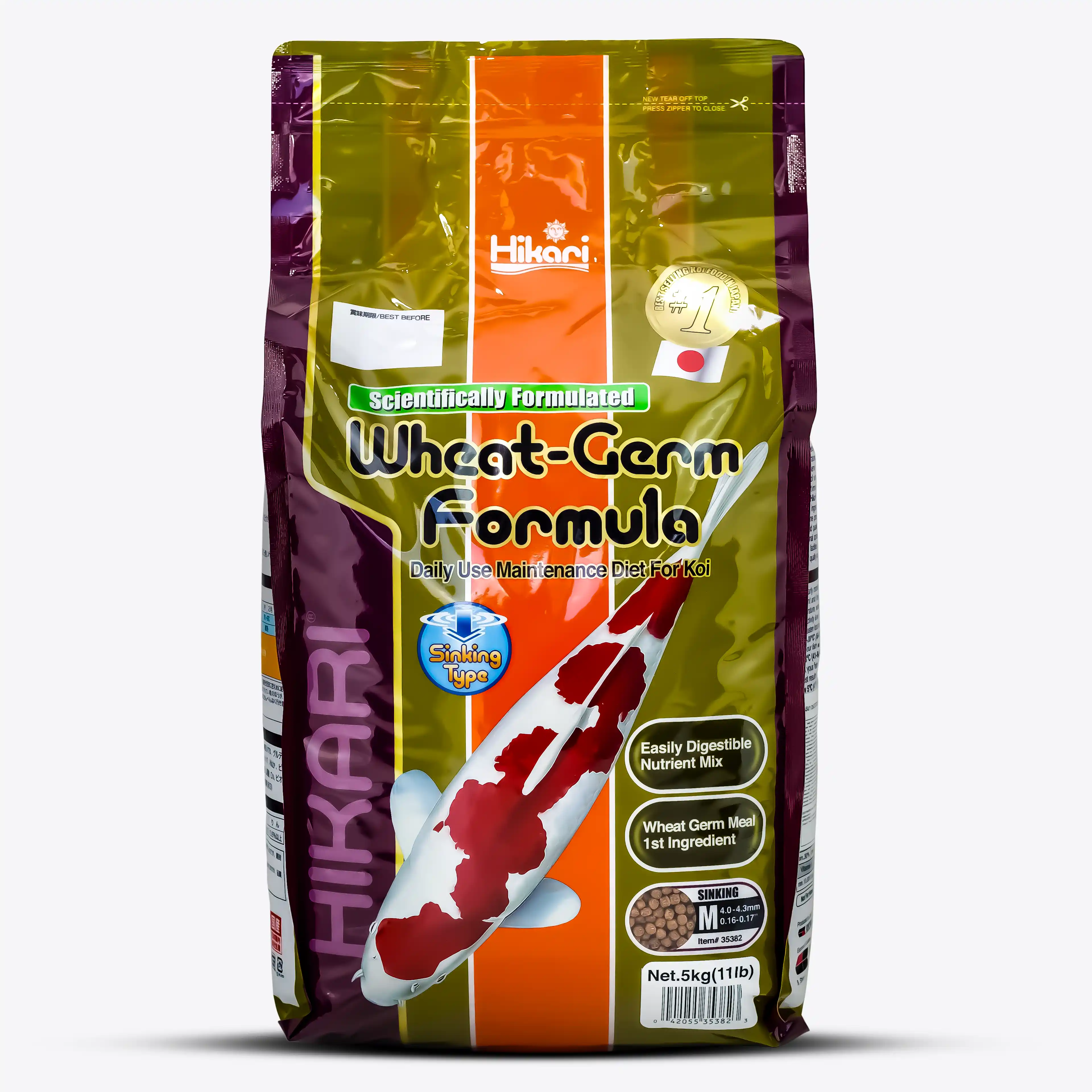 Hikari Wheat-Germ Formula Sinking Koifutter – Sinkendes Teichfischfutter für Koi & Zierfische – Leicht verdaulich – Ideales Winterfutter mit Weizenkeimen