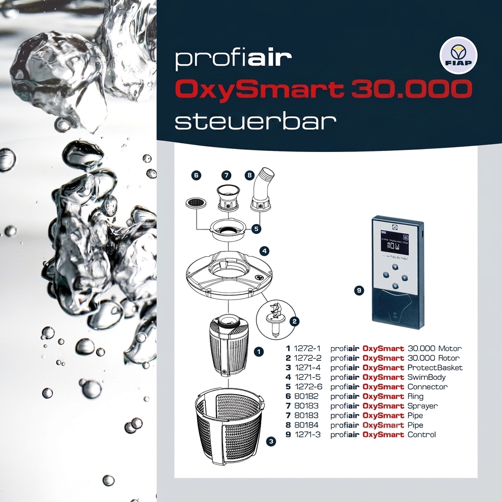 FIAP profiair OxySmart 30.000 – steuerbarer Teichbelüfter für Koi- & Gartenteiche