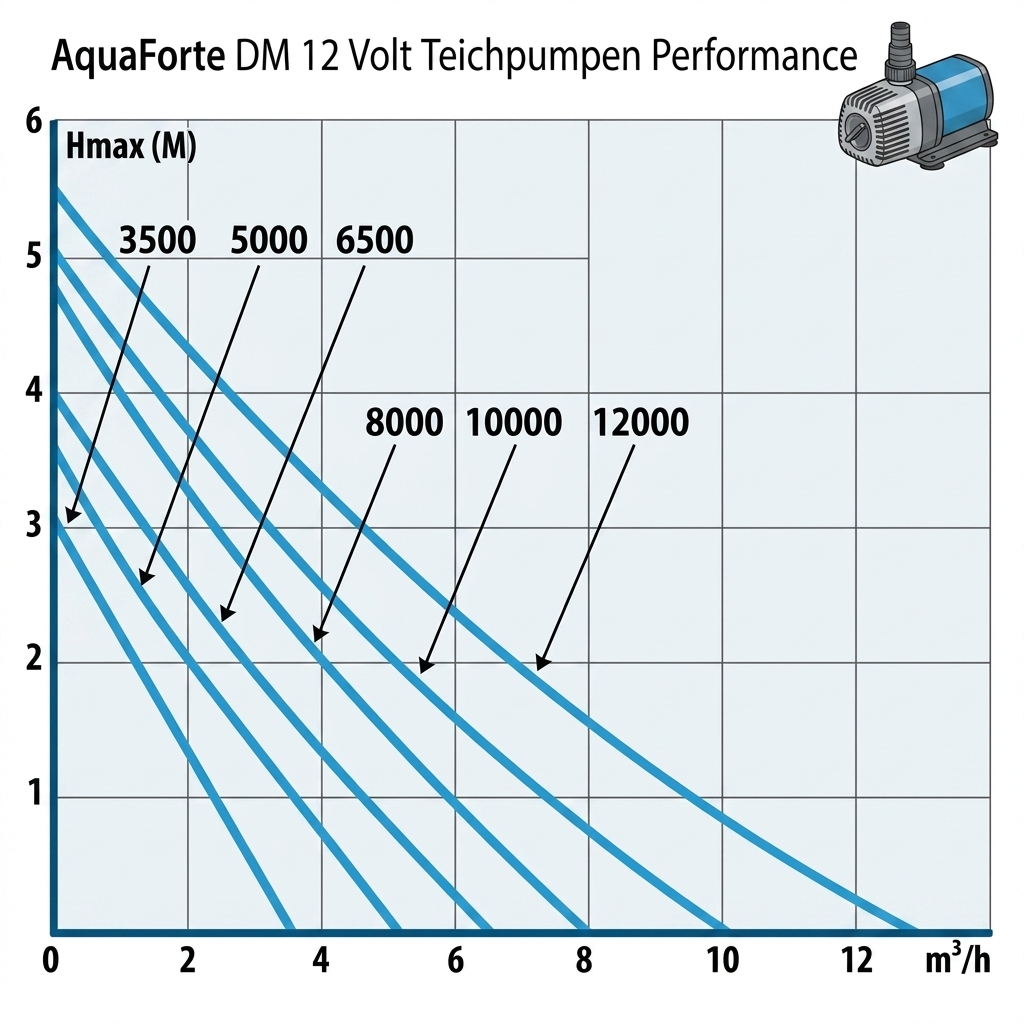 AquaForte DM 12 Volt Teichpumpen 3.500 - 12.000