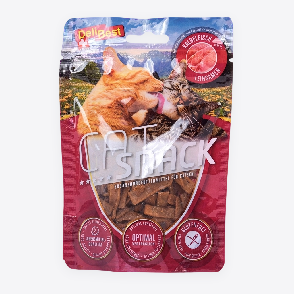 Cat Snack Kalbfleisch Streifen + Leinsamen 45g