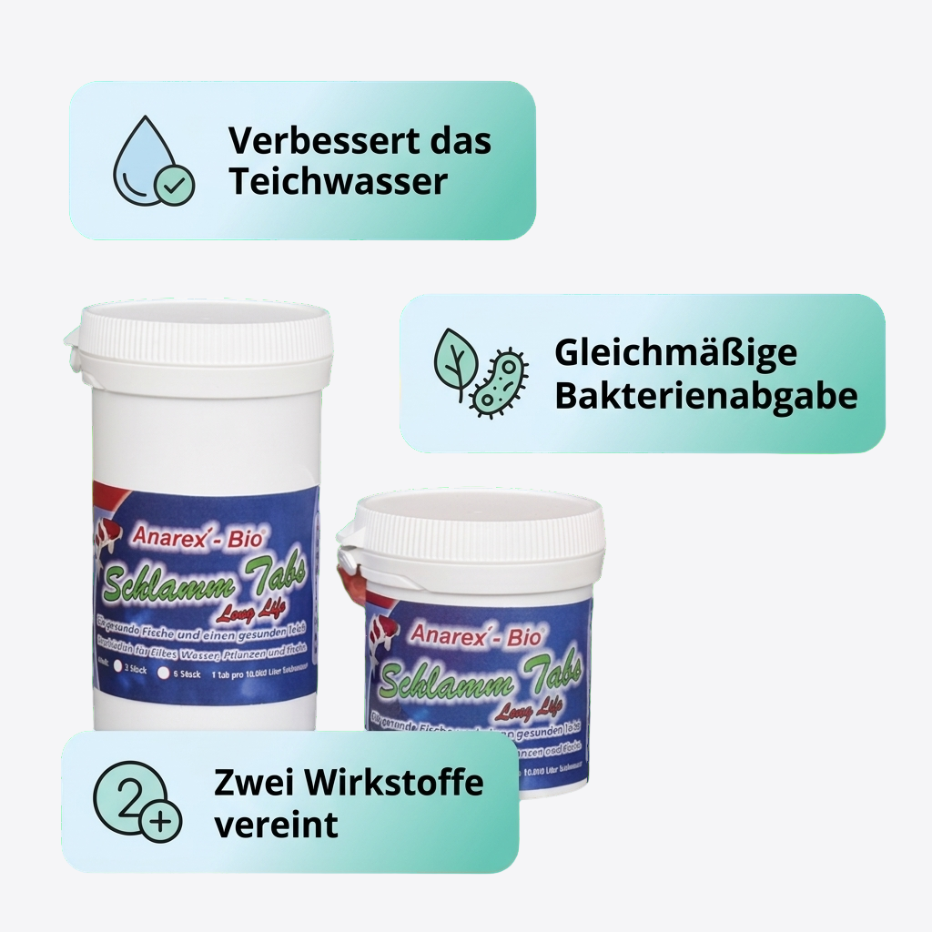 Longlife Koi Tabs mit Schlammabbaubakterien und Anarex-Bio®