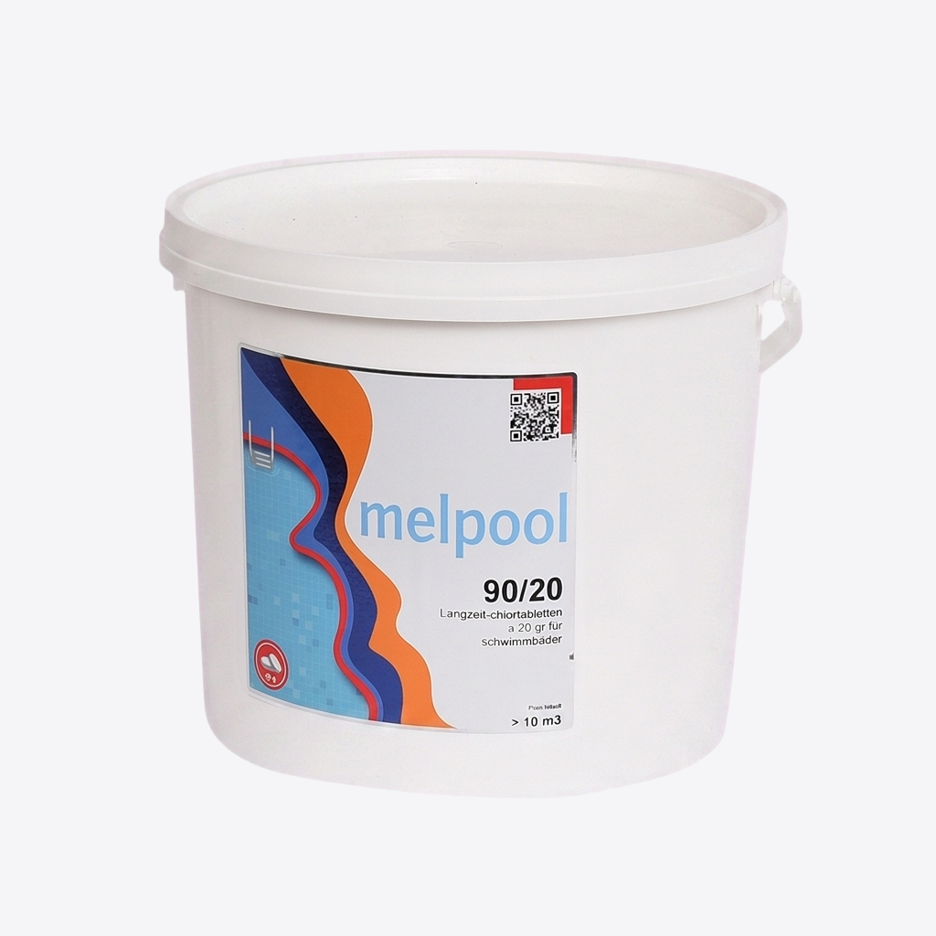 Melpool 90/20g langsam lösliche Chlortabletten 1kg Dose