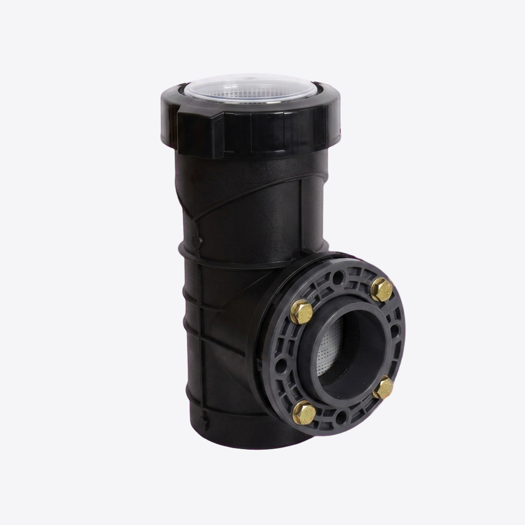 AquaForte Pumpenvorfilter 8 Liter für Teich- & Poolpumpen – 90 mm Eingang, 110 mm Flansch & Filterkorb