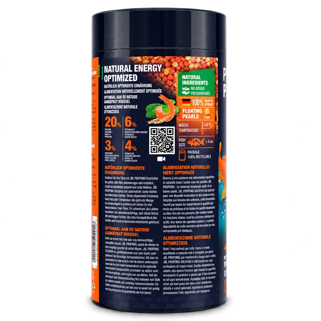 JBL ProPond Goldfish Goldfischfutter 3 mm – schwimmendes Ganzjahresfutter