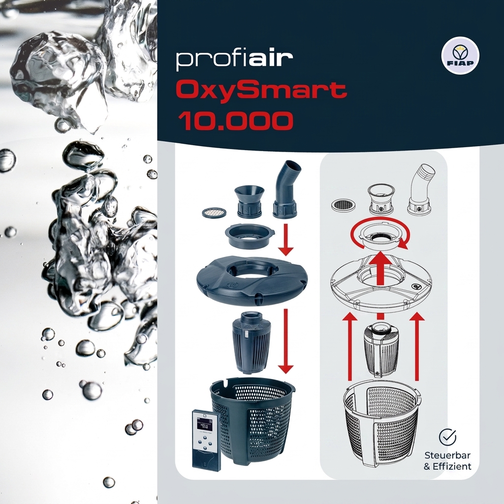 FIAP profiair OxySmart 10.000 – steuerbarer Teichbelüfter für Koi- & Gartenteiche