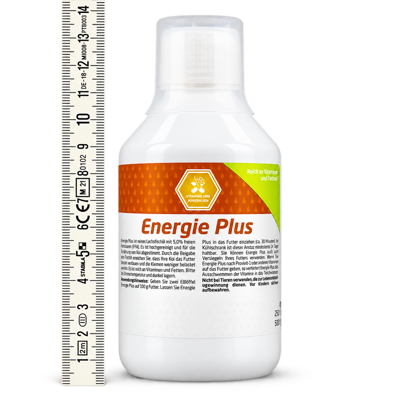 Energie Plus 250 ml – Lachsöl & Fischöl für Koi, Vitamine & Fette, Futterzusatz für Koifutter