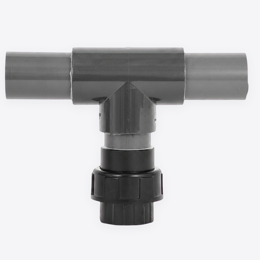 AquaKing T-Stück 90° – 2 × 50 mm Klebemuffe & 1 × 1½″ Innengewinde – Rohrfitting für Teich, Pool & Pumpenanschlüsse