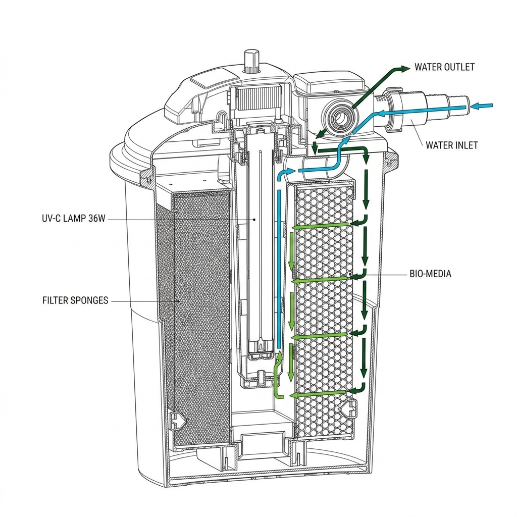 AquaForte Druckfilter CBF 15.000 - 36 Watt