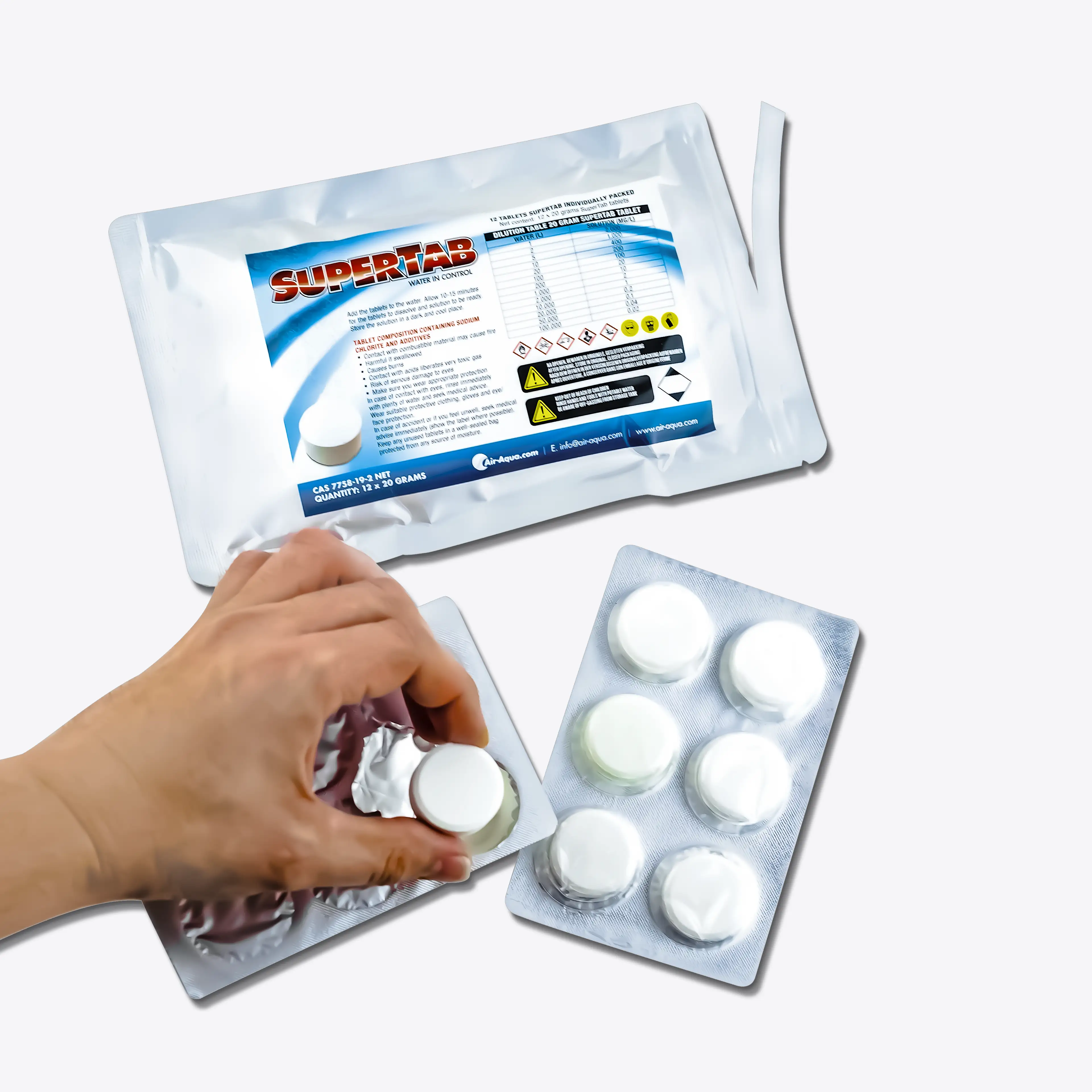 SuperTab Chlordioxid-Tabletten – Air-Aqua Teichpflege & Wasserdesinfektion – gegen bakterielle Infektionen bei Koi und anderen Fischen in Teichen und Schwimmteichen SuperTab Chlordioxid-Tabletten – Air-Aqua Teichpflege & Wasserdesinfektion – gegen bakterielle Infektionen bei Koi und anderen Fischen in Teichen und Schwimmteichen
