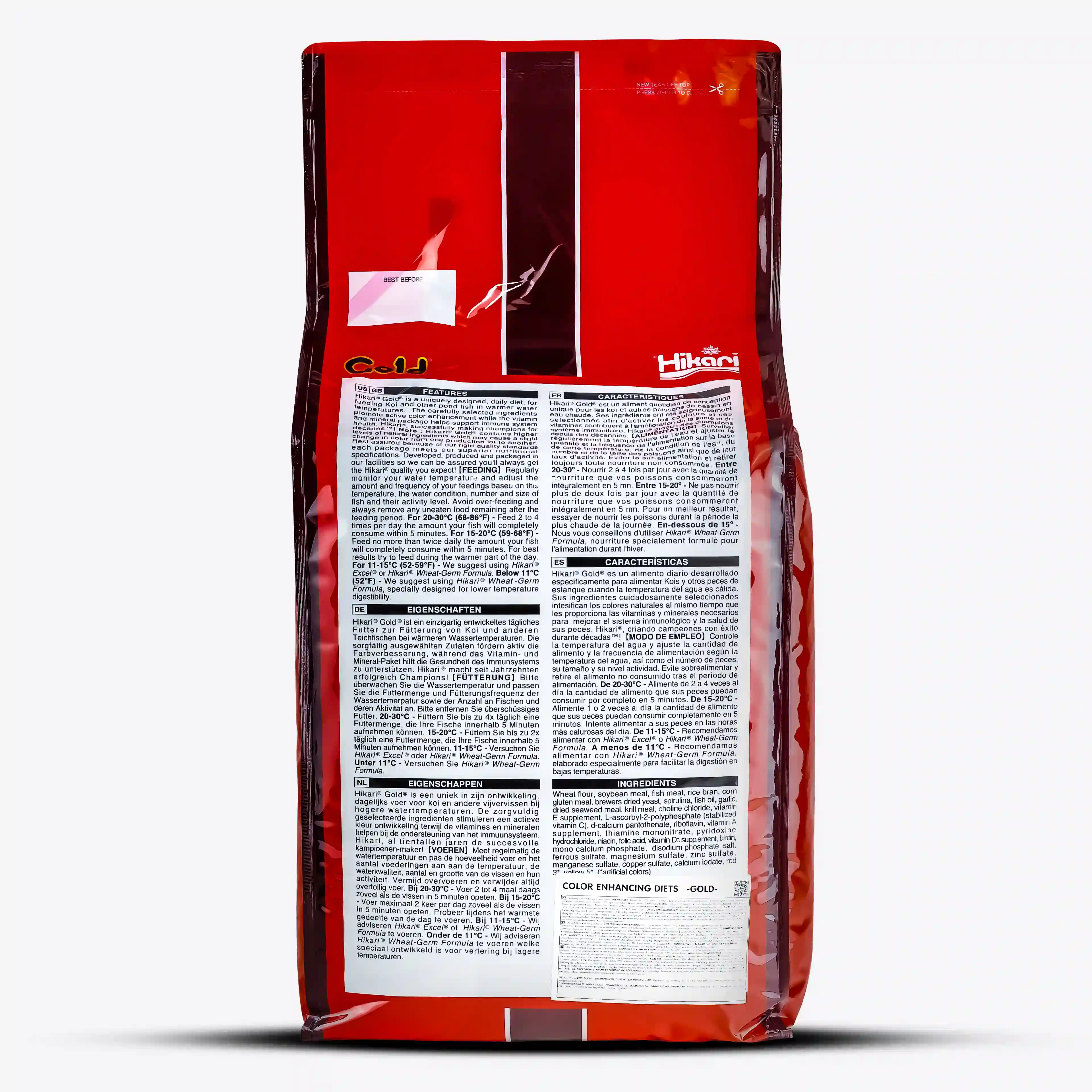 Hikari Gold Koifutter – Premium Fischfutter für Koi – Schwimmende Pellets – Farbverstärker & Wachstum – Hochwertiges Teichfutter für Zierfische