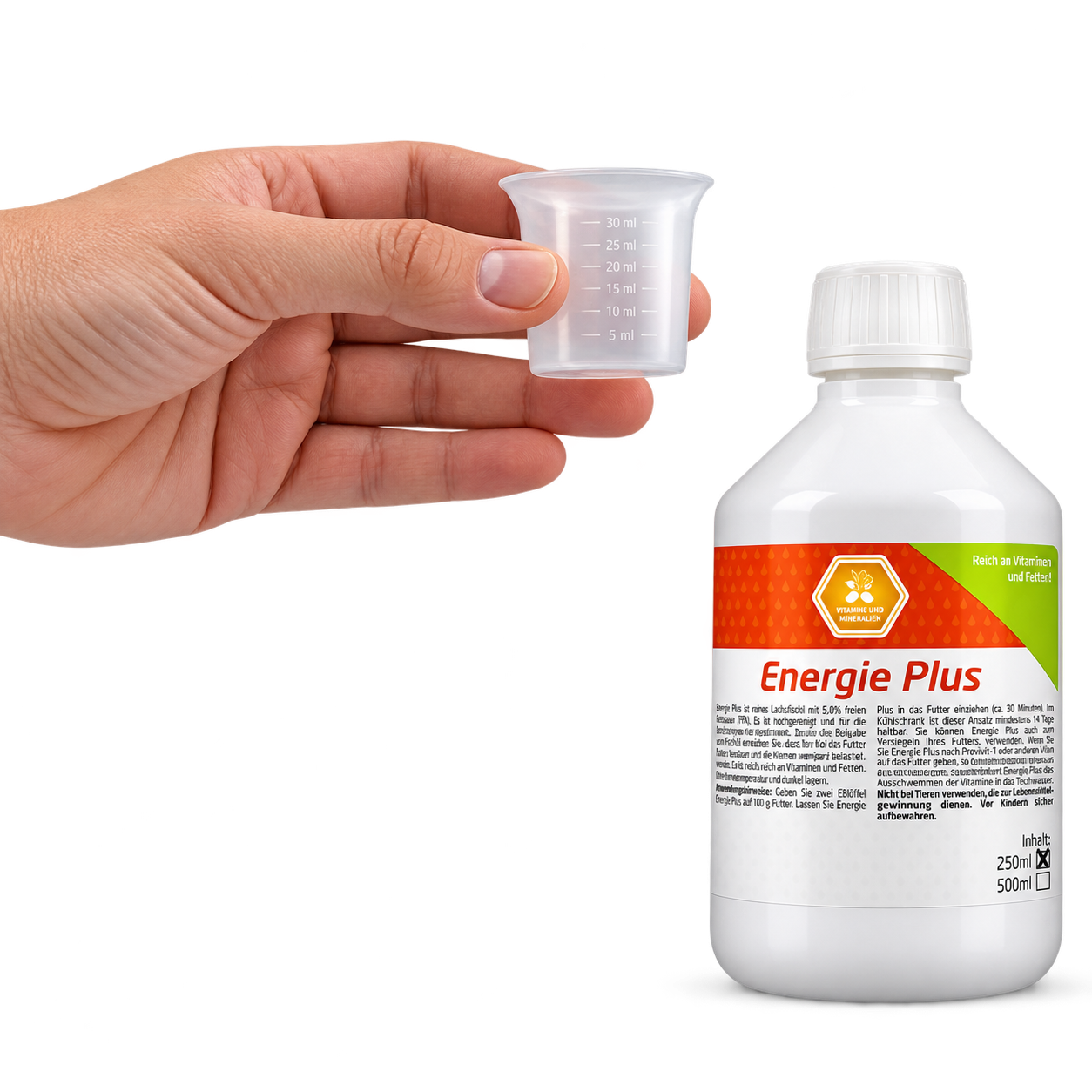Energie Plus 250 ml – Lachsöl & Fischöl für Koi, Vitamine & Fette, Futterzusatz für Koifutter